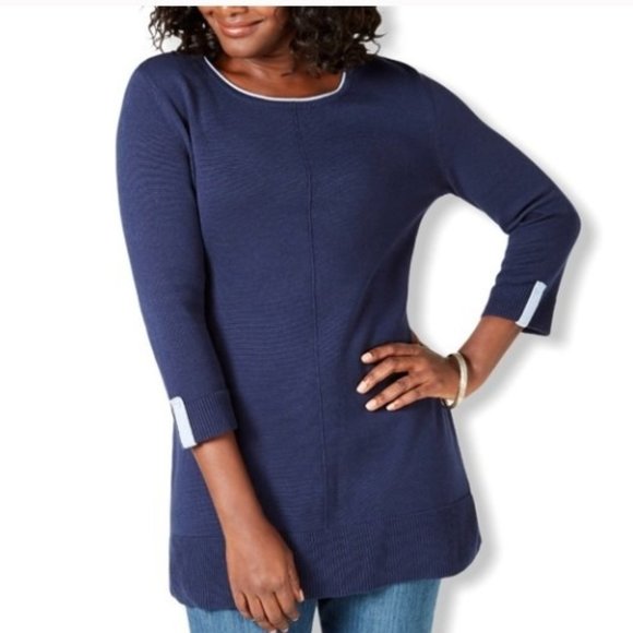 Karen Scott Tops - Karen Scott Women's blue  Crewneck Sweater